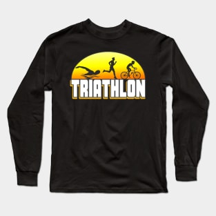 Triathlon Typography Triathlete Long Sleeve T-Shirt